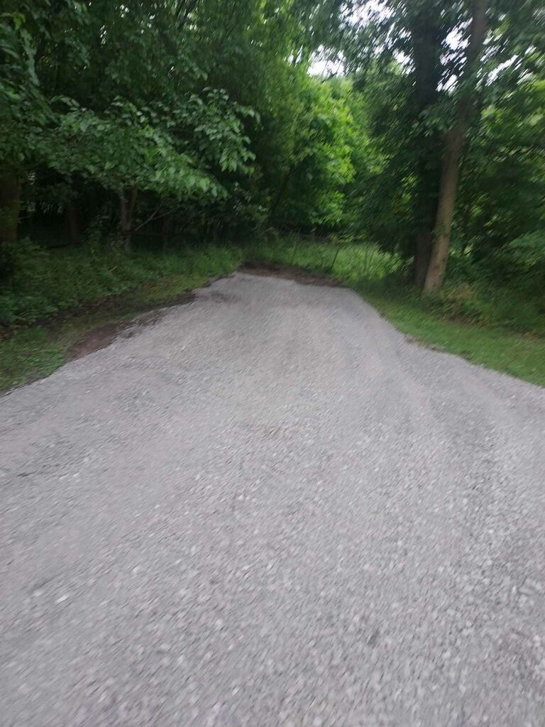 Gravel driveway after filling and grading in Northern Indiana